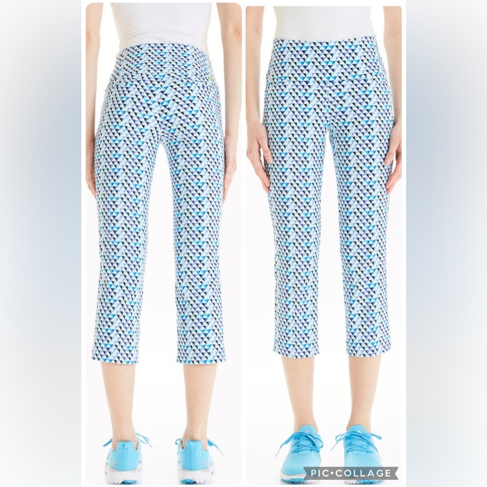 Swing Control Geo Print Pull On Ankle Golf Pants Size 14